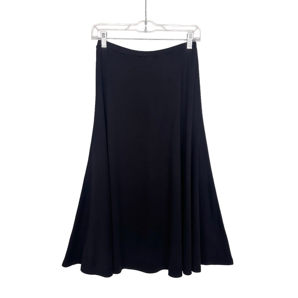 Peruvian Connection black a-line Pima cotton knit skirt midi medium lagenlook M